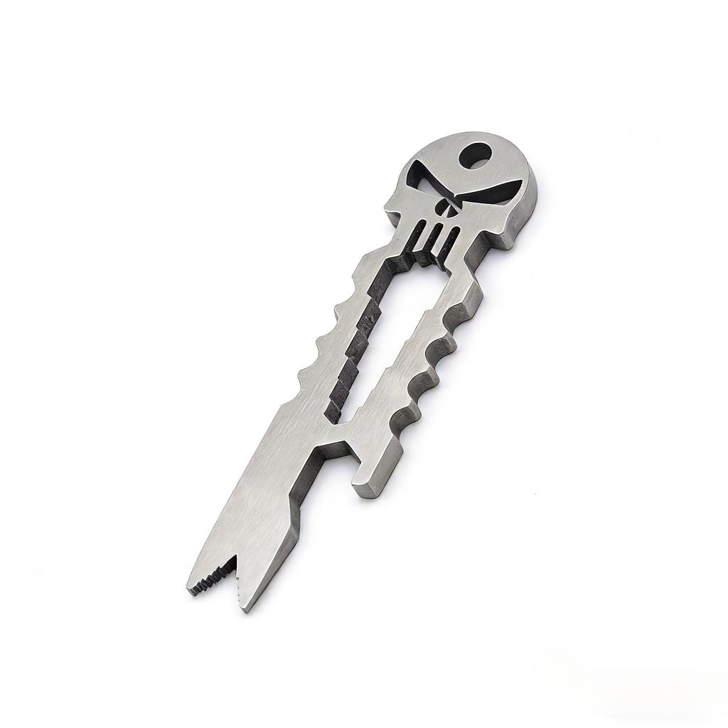 Skull Head Bottle Opener – Stainless Steel EDC Keychain Pendant, Portable Multi-Tool for Outdoor