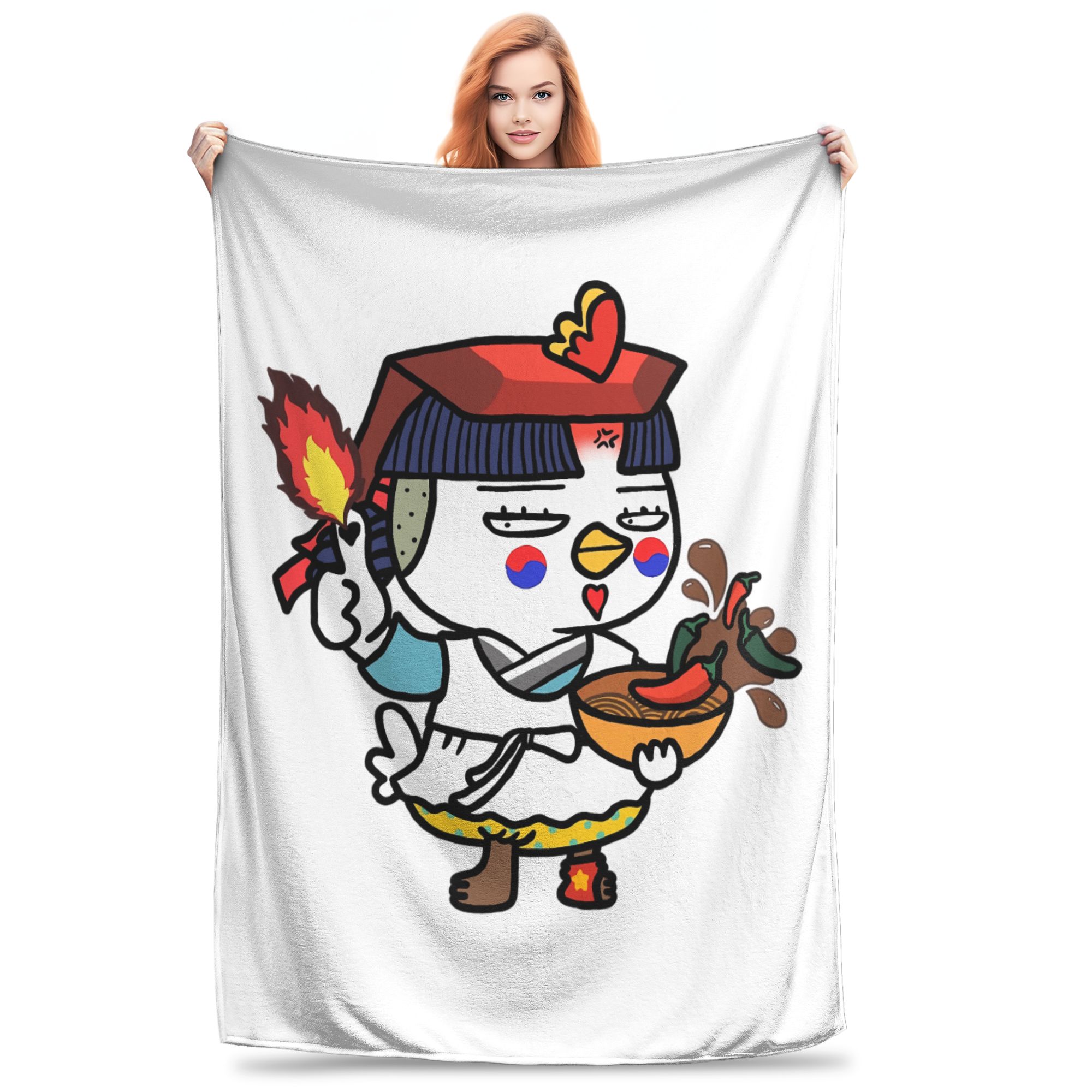 

Kwaii Anime B-Buldak RameSn Blankets Quality Warm Soft Throw Blanket Winter Kids Adult Outdoor Novelty Bedspread 75x90cm