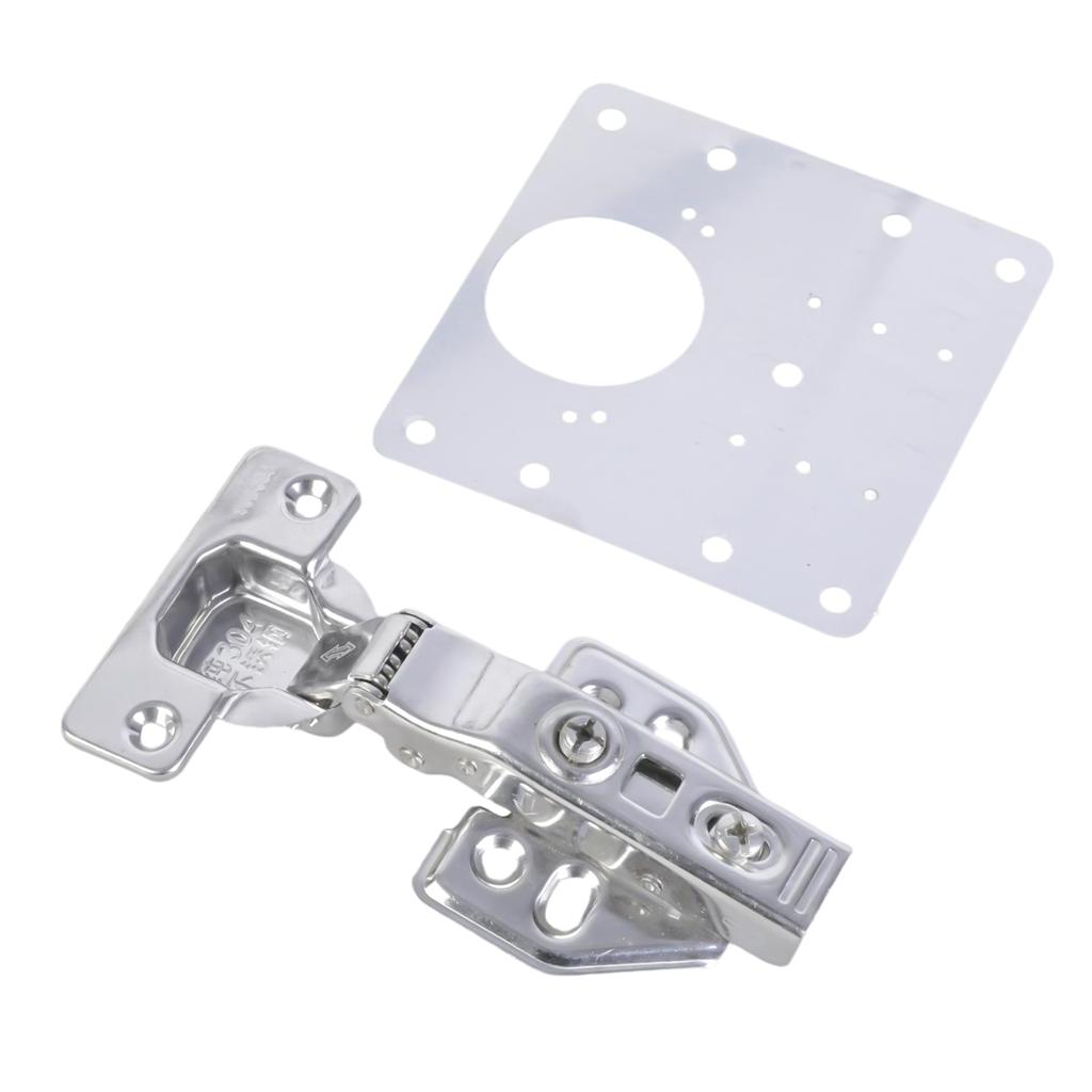 Set of 2 Cabinet Door Hinges Repair Set Includes 1 Hinges Plates and 12 Screws Stainless Steel for Easy Installation