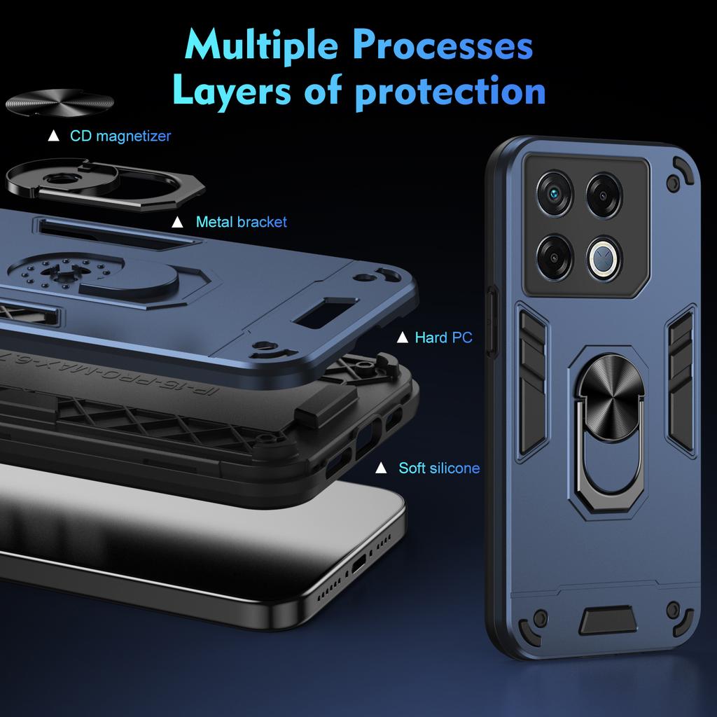 For Infinix GT 20 Pro 5G Case PC+TPU Ring Holder Kickstand Phone Cover