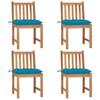 Day and Night - Day and Night Garden Chairs 4 Units Solid Teak Wood with Cushions