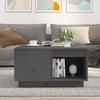 814531 vidaXL Coffee Table Grey 60x61x32.5 Cm Solid Pine Wood