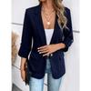Fashion Women Long Sleeve Blazer Outerwear Solid Color Versatile Autumn Winter