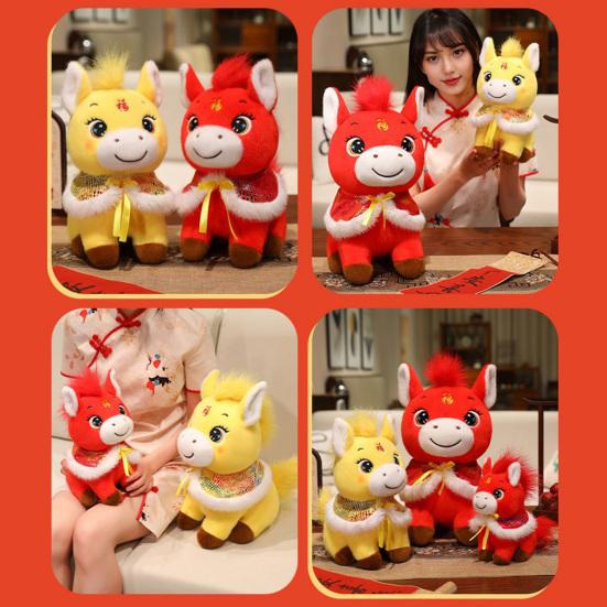 2026 Year of The Horse Plush Doll Lucky Horse Mascot Toy Soft Pony Plushie New Year Festival Decor for Kids Adults
