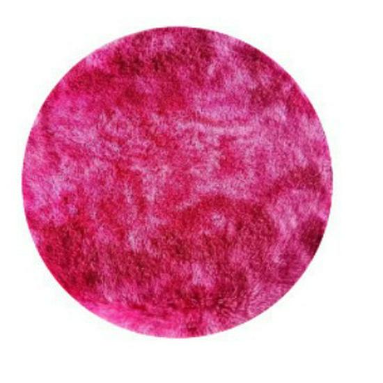 Solid Tie-Dye Silk Wool Round Carpet:
