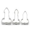 3 buc din oțel inoxidabil Willy Penis tăietor de prăjituri pentru coacere biscuiți pentru fondant