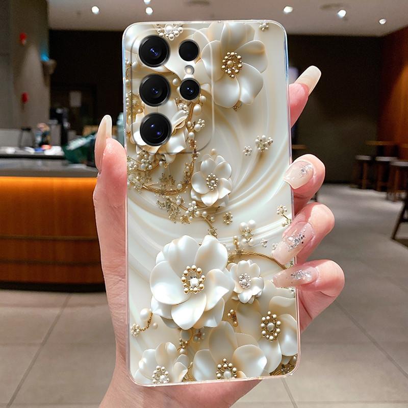 Bag Clear Case For New Hot Samsung Galaxy S26 Ultra S26 edge S 26 Plus Cover Luxury Pretty Butterfly Flower Soft TPU Phone Cases