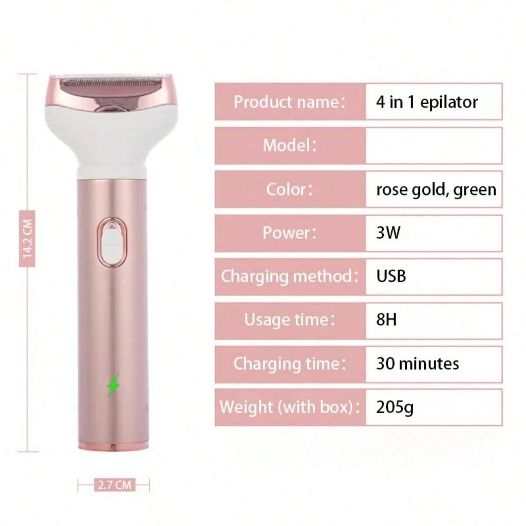 Multifunctional 4 In 1 Shaving Foil Smooth & Silky Body & Bikini Kit, Cordless Bikini Trimmer And Shaver For Women