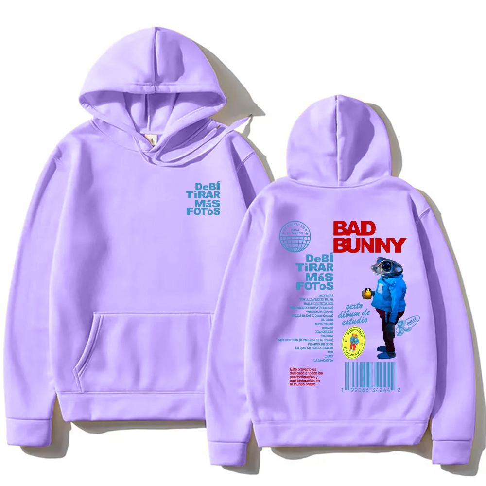 Bad Bunny DTMF Ich hätte mehr Fotos machen sollen Grafik-Hoodies Neues Album Mode-Pullover Herbst Damen Herren Y2K Langarm-Sweatshirts Locker