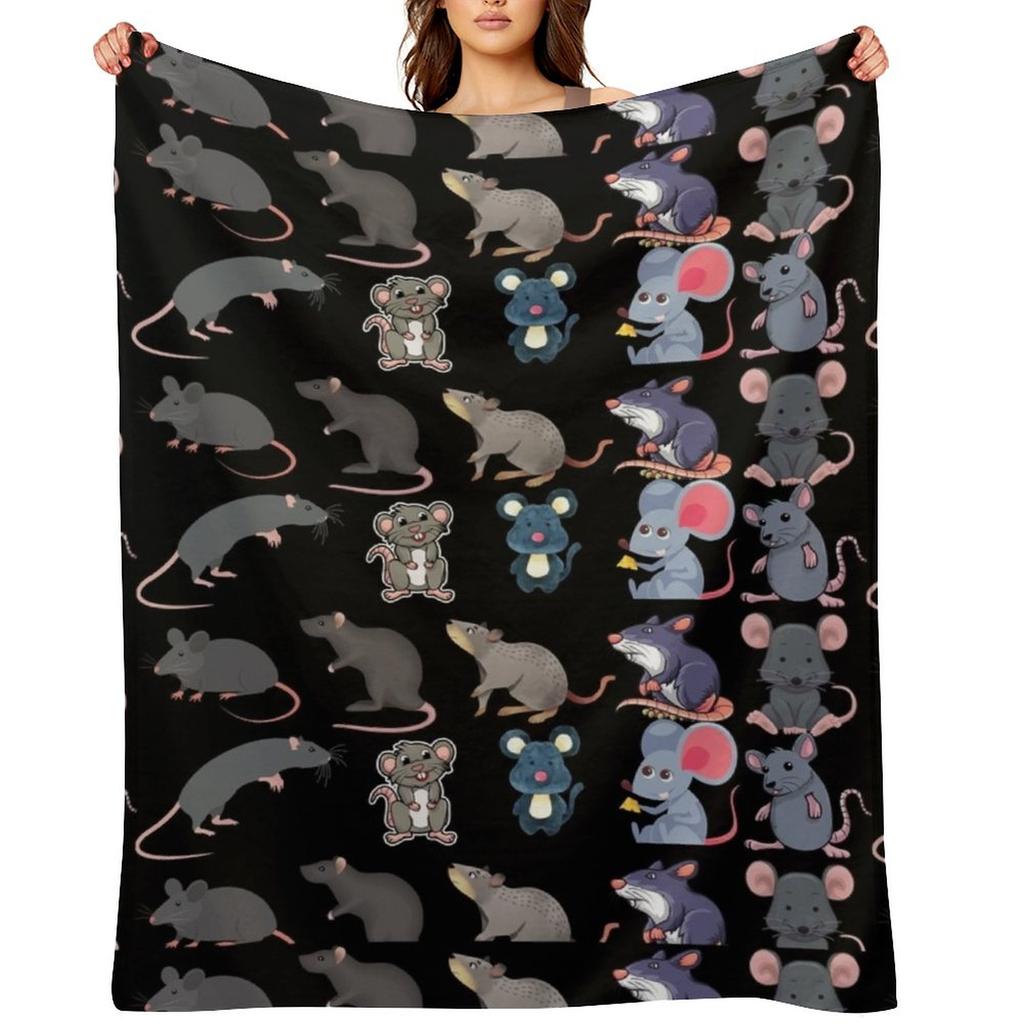 Rat pattern -Rat lovers Throw Blanket Camping Sofa Throw Thins for babies Blankets