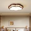 Song Dynasty-Style Walnut Ceiling Light with Cloud Print Fabric for Bedroom