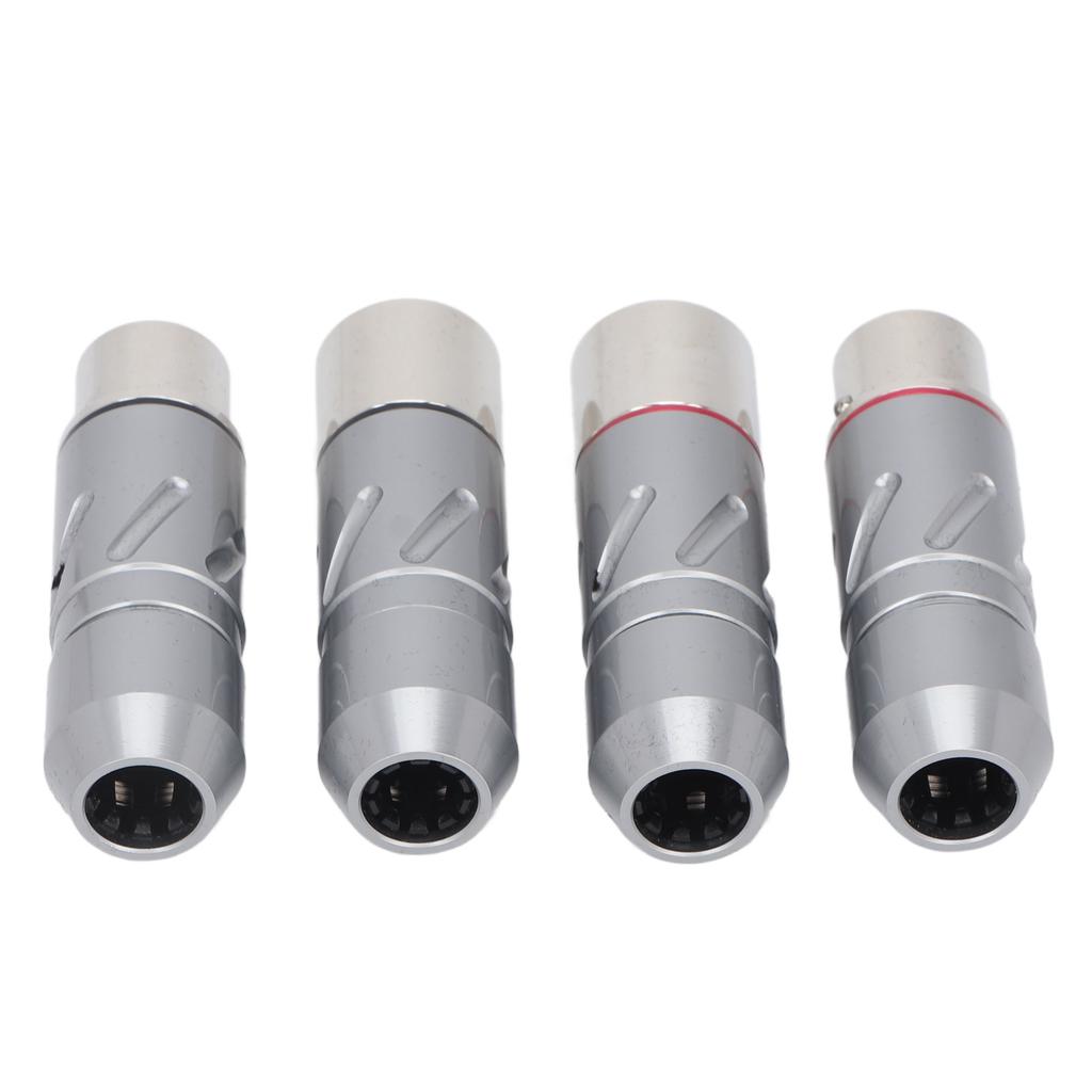 4Pcs 3 Pin XLR Adapter Pure Copper Plated 2 Male 2 Female XLR Converter Plug for Power Amplifier Microphone
