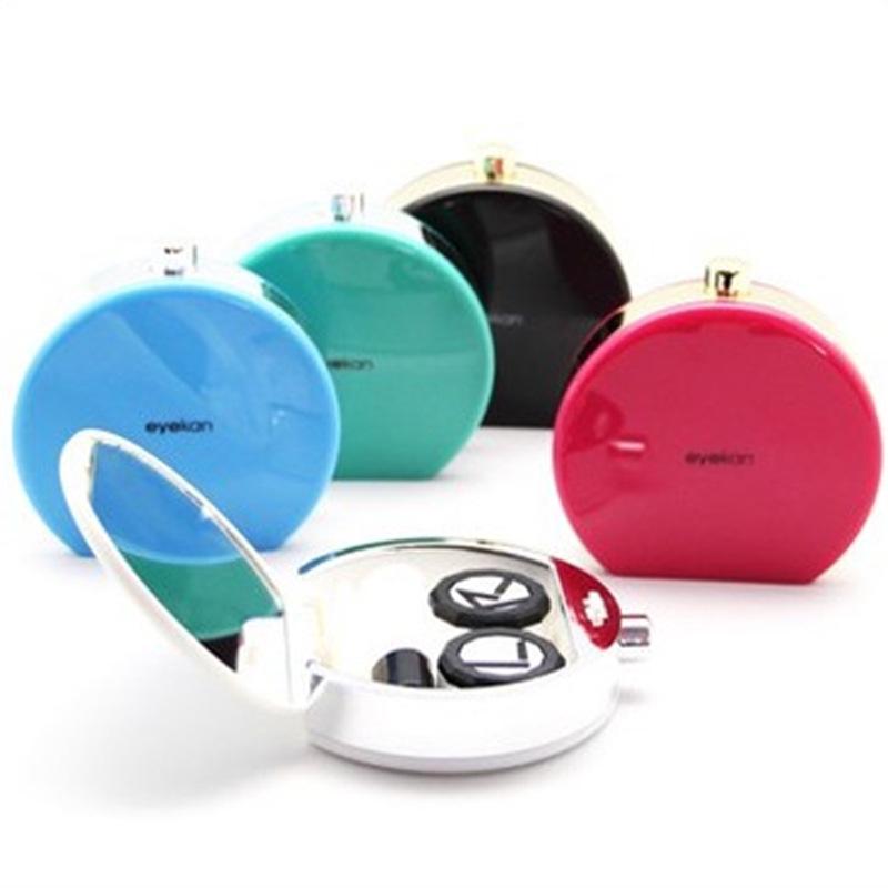 Plastic Contact Travel Kit Vision Care Lenses Cases with Mirrors for