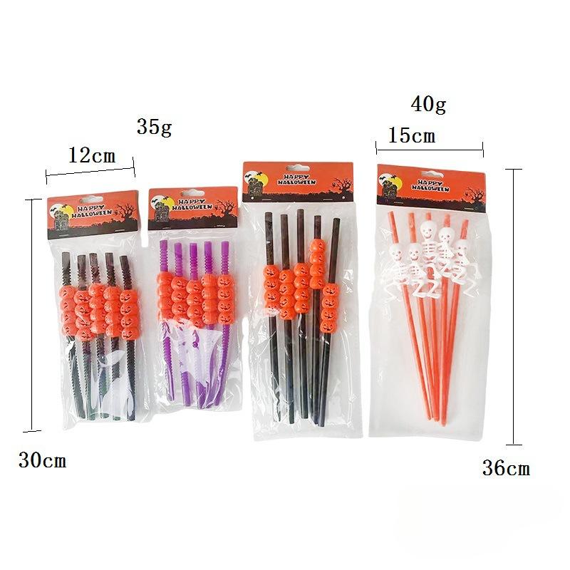Halloween Decorations, Bars, KTV Restaurants, Halloween Decorations, Pumpkin Straws, Halloween Straws, Party Supplies