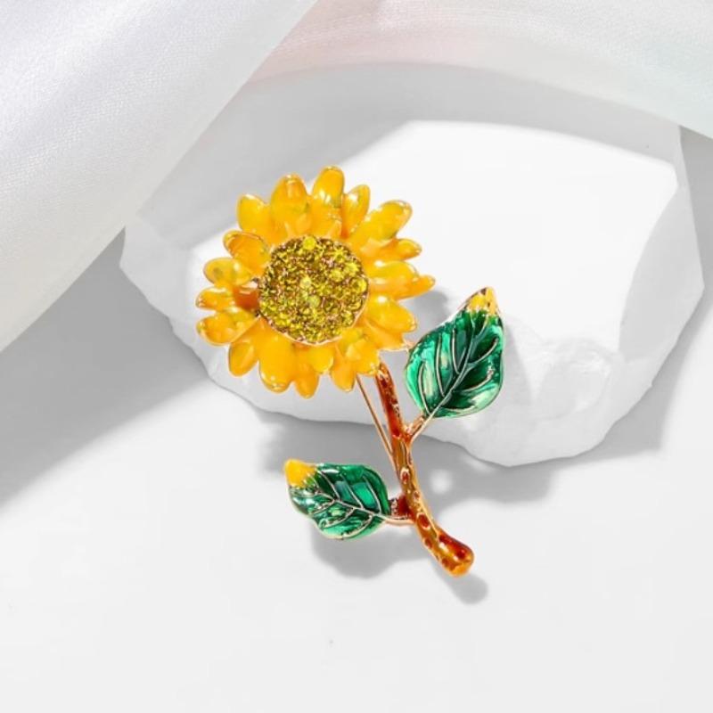 1PC Sunflower Brooch High-End Fashion Exquisite Plant Brooch for Women Men Wedding Office Elegant Flower Brooch Pins Gift
