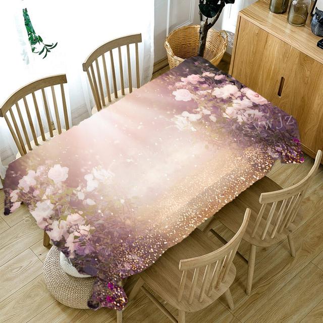 

Романтический узор розы, настольный кухонный прямоугольный стол, семейная вечеринка, свадебные украшения и аксессуары, праздничный подарок 40x70cm15x27inch