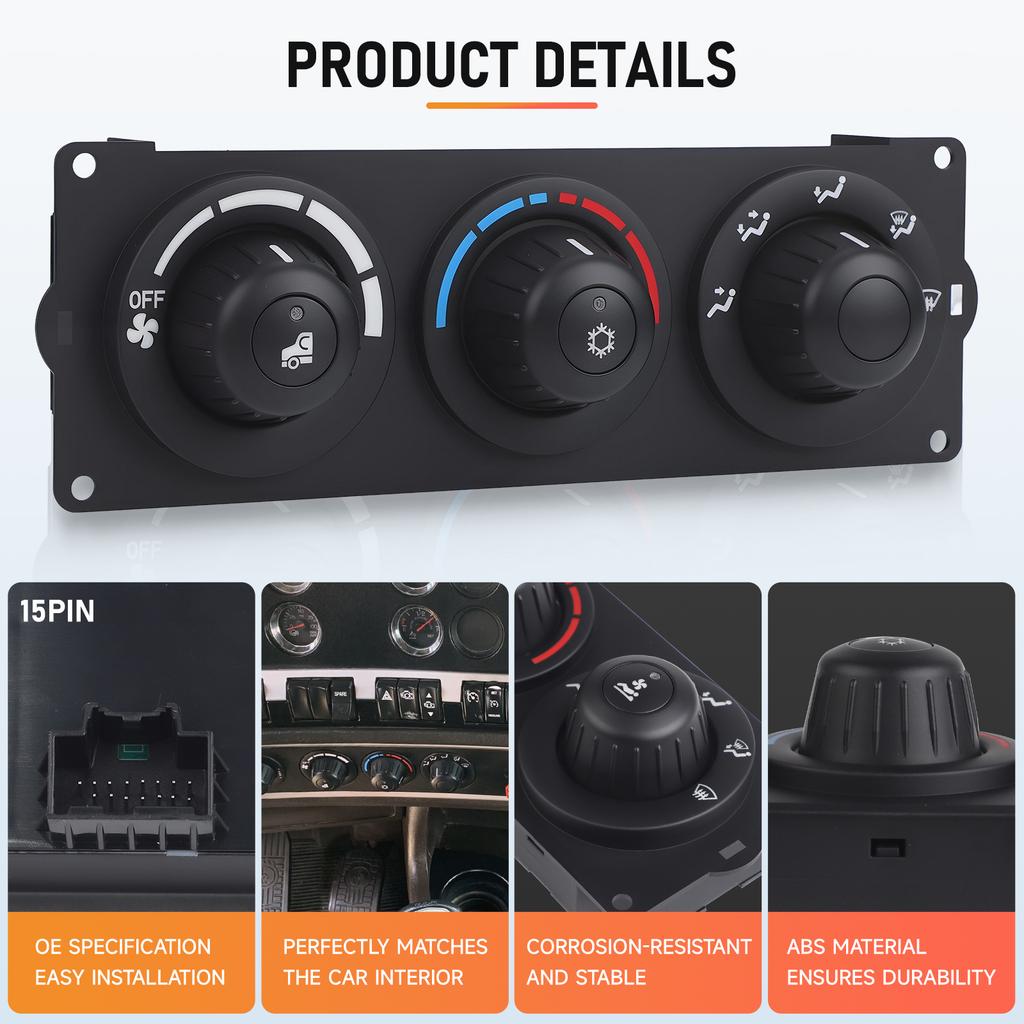 OEM F21-1013-21-000, F21101321000 A/C Heater Climate Control Switch Panel Air Condition Module For Kenworth T660 T600 T800 W900