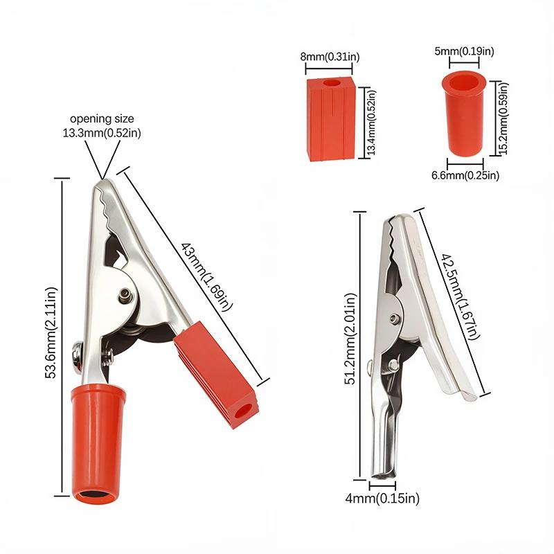 Handle Test Probe Metal Connector Socket Battery Plug  Electirc Testing  Alligator Clips Crocodile Wire Clip Plastic Handle