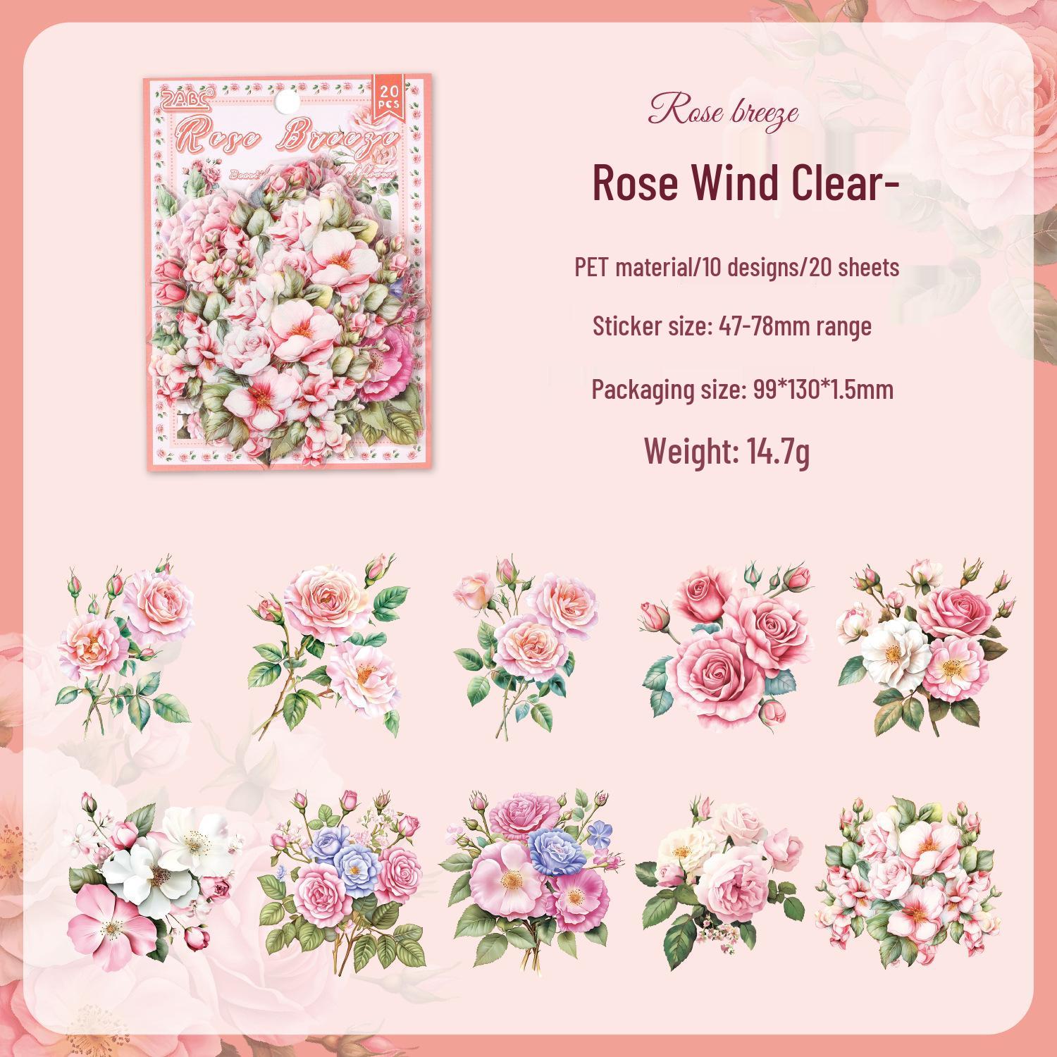 Ретро-стикеры с цветочным пейзажем: Водонепроницаемая ПЭТ-наклейка для декора DIY-планера