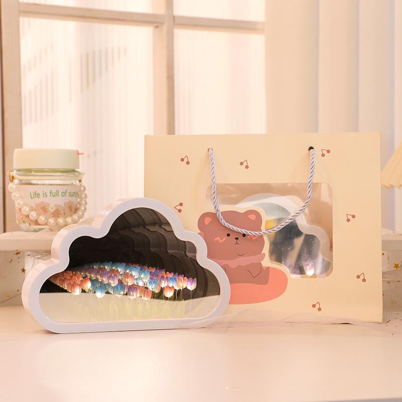 Tulip Flower Sea Cloud DIY Night Light – Handmade Desktop Atmosphere Light, Perfect for Mother's Day or Birthday Gifts