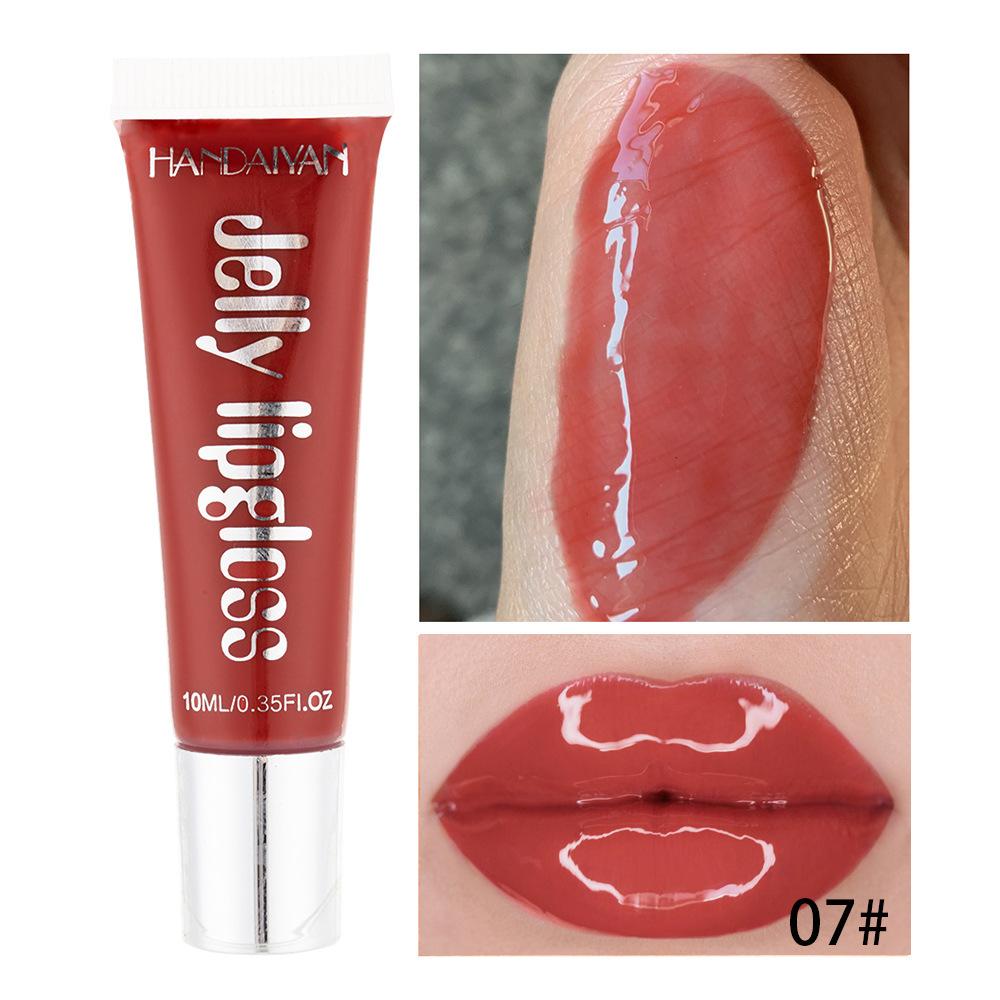 HANDAIYAN Snoepkleur Slang Jelly Lipgloss Transparante Glêzen Lipgloss Spegel Oerflak Lip Glêsfersneeisjes Dudu Lip
