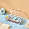 Double-layer Stationery Organizer Acrylic Pen Box Multifunctional Pencil Case  Student