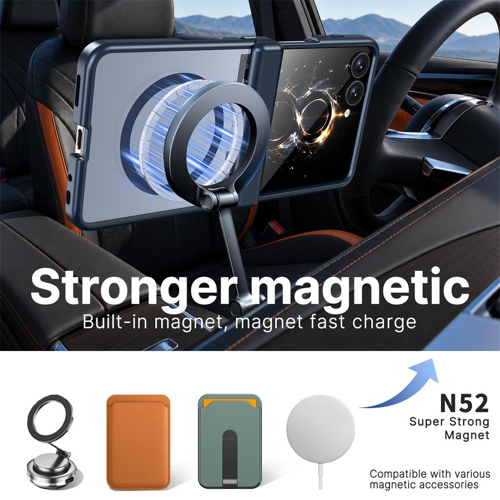 For Magsafe Magnetic Phone Case For Samsung Z Flip 8 7 Flip8 Flip7 5G Hinge Full Protection TPU+PC Shockproof Protective Cover