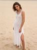 European & American Backless V-Neck Knit Dress: Breathable Beach Cover-Up