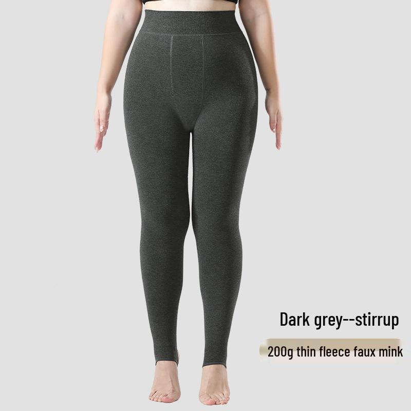 Women's Plus Size Warm Autumn/Winter Leggings: Velvet-Lined, Cotton, No Drooping, Fits Up To 200 Jin