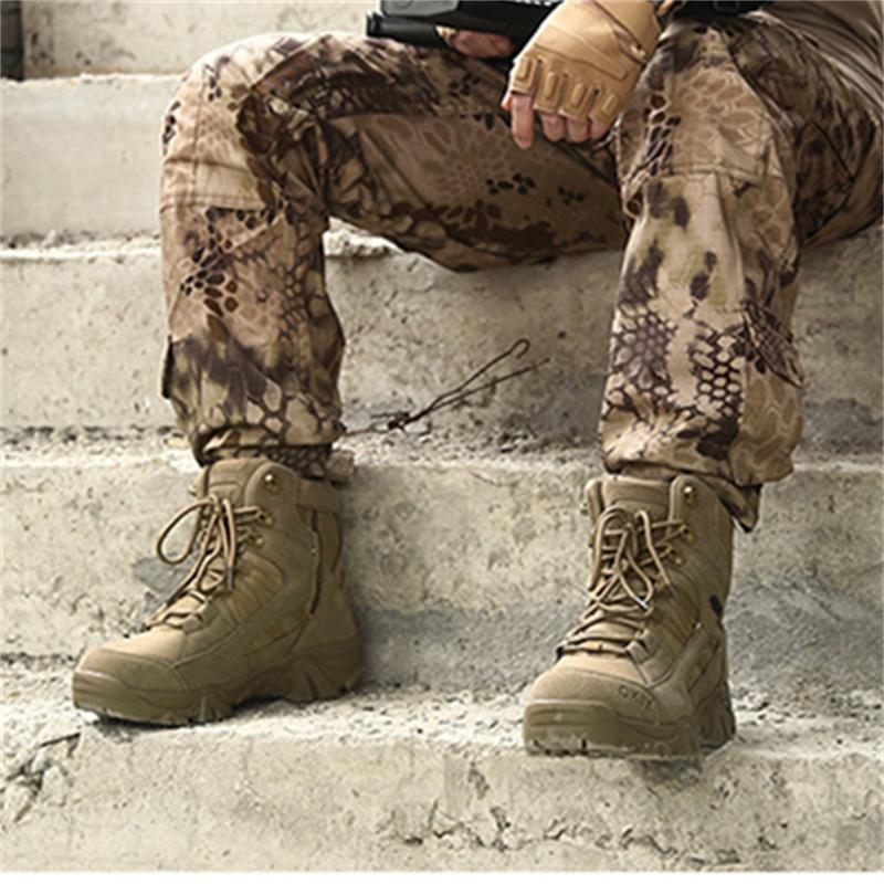 Fashion Men Tactical Boots Boots Men Desert Waterproof Work Safety Shoes Hiking Shoes Ankle Men Outdoor Boots