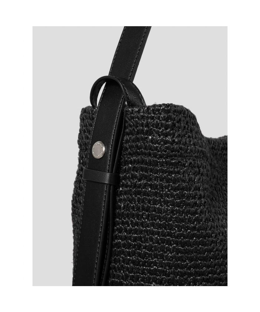 Beanpole Accessory Raffia Shoulder Bag Black