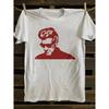 Herren Vintage Punk Rock Grafik-T-Shirt - Weiches Retro Thriller Porträt Design mit Ikonischem Gesicht & Roter Aufdruck, Weißes Band-T-Shirt für Freizeit & Party-Kleidung,