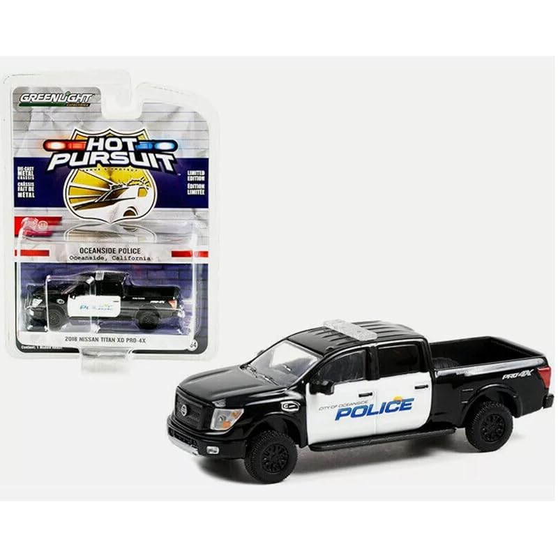 

green light 1/64 nissan titan XD pickup California coastal police Greenlight Titan Pick Up California Oceanside Police mini car [product]