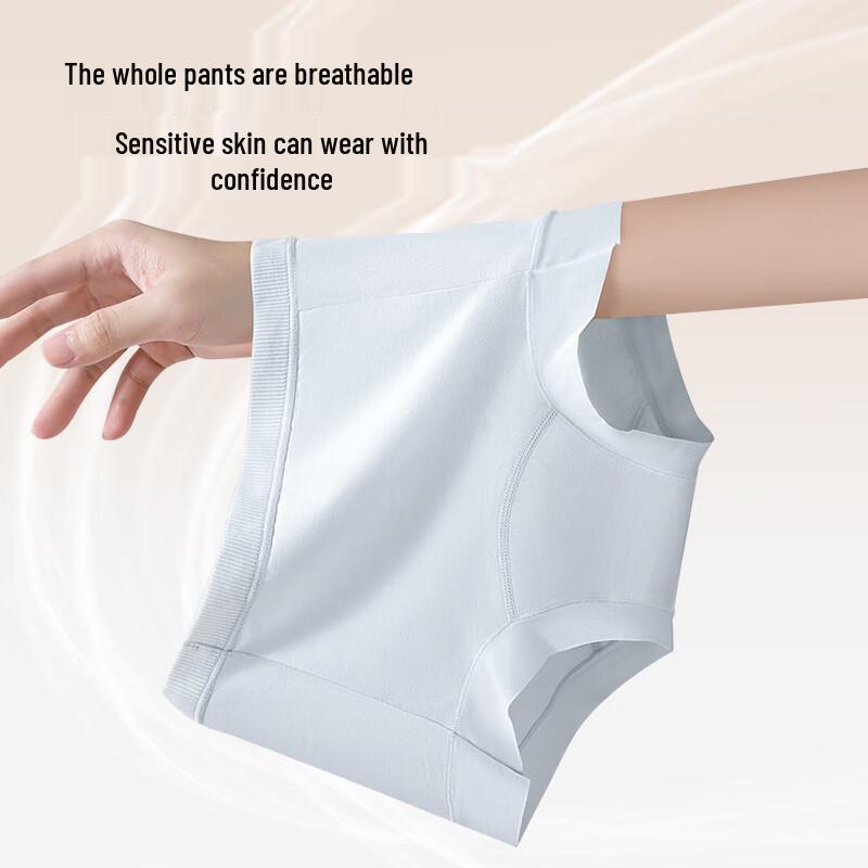 FENTENGCARE Women's 10A Antibacterial Seamless High-Waist Cotton Boxer Briefs 4-Pack