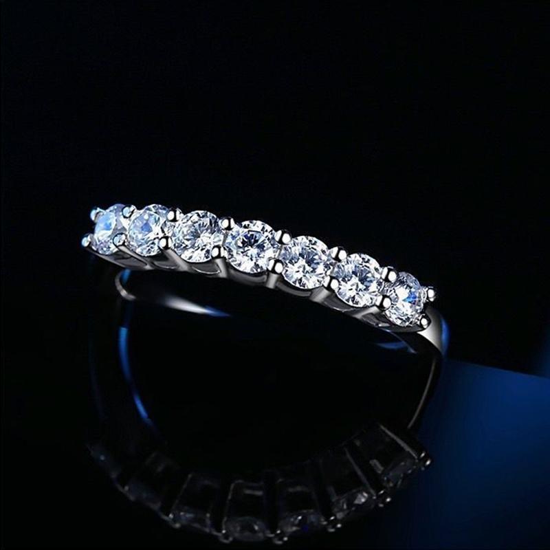 100% Passender Diamanttester Stift Moissanit Ring Passend Hochzeits Diamantband für Damen 925 Sterlingsilber Damen Einzelner Schwanzring