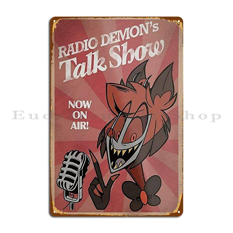 Radio Demon Poster Metal Signs Plates Club Wall Mural Garage Printed Tin Sign Poster