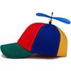 Summer Women Baseball Hat Colorful Rainbow Colorblock Propeller Decor Long Brim Camping Hiking Fishing Climbing Cap