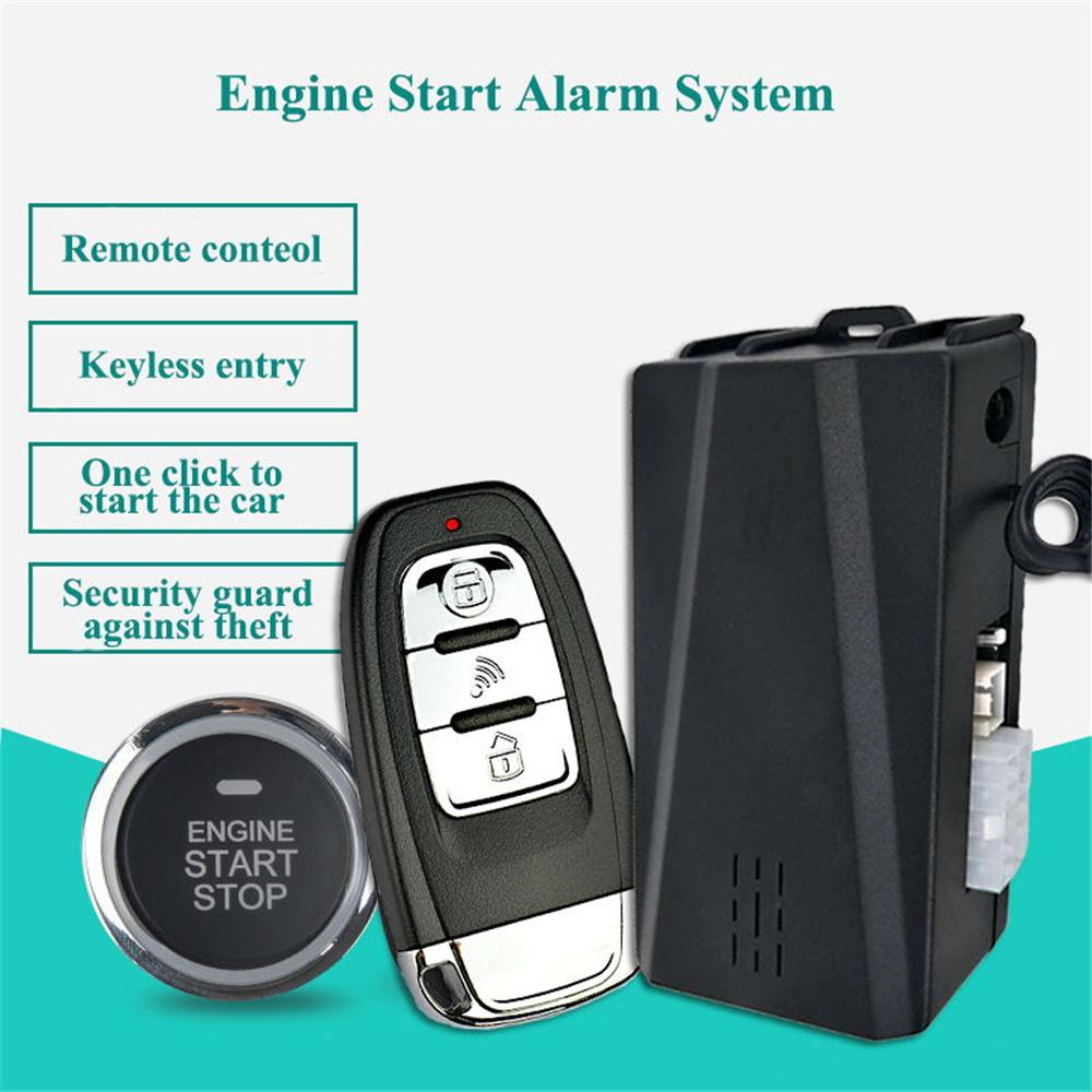 Car Alarm PKE Passive Keyless Entry One Button Start Stop Remote Start Engine