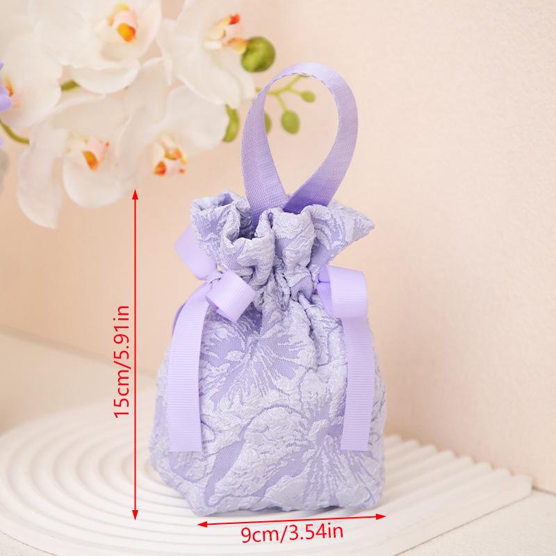 1Pc Portable Wedding Party Tassel Bag Candy Bag Fabric Drawstring Pocket Candy Pouches Gift Bags Decor Home Party Favors Bag