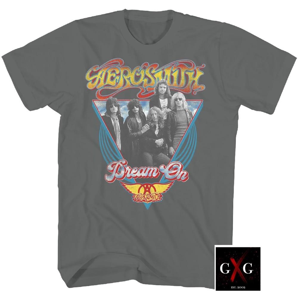 AEROSMITH CD CV DREAM ON ТРЕУГОЛЬНИК Официальная РУБАШКА LG Новые игрушки чердак насос ручка OOP Унисекс Футболка S