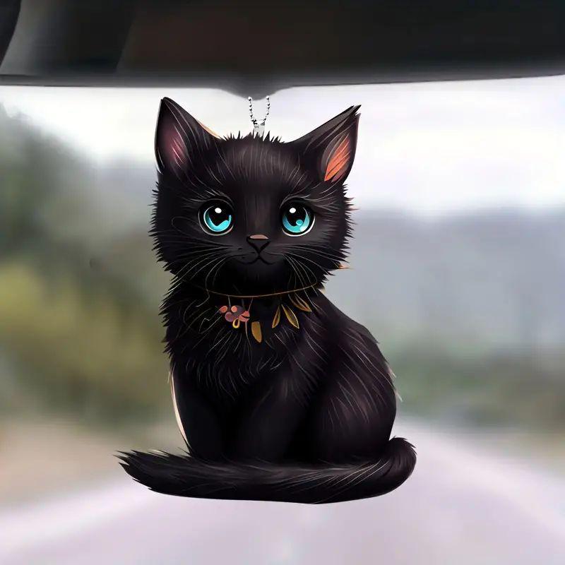 Acrylic Cat Hanging Ornament for Car Interior Halloween Decor