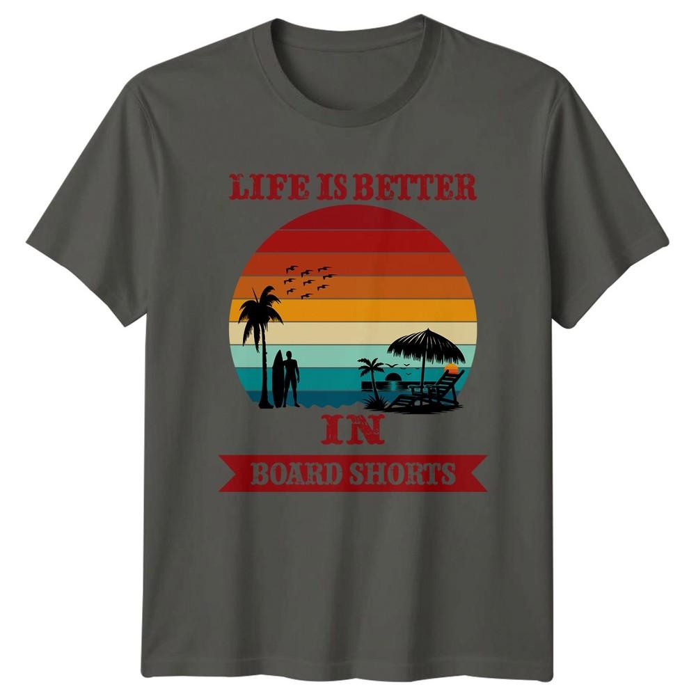 Life Is Better In Board Unisexs TShirt Retro Beach Summer Vacation Fathers Day S