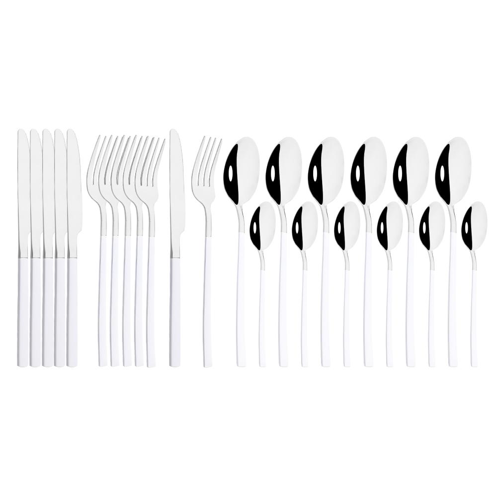 Gold Dinnerware Set Luxury Cutlery Stailess Steel Set 24Pcs Tableware Knives Forks Dining Dinner Set Western Food Restaurant