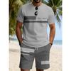 Sommeranzug 3D-Druck Herren Freizeit Kurzarmanzug Geeignet für Sportanzug Herren Rundhals Kurzarm Oberteil Und Shorts