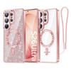 Glitter Plating Lanyard For Magsafe Case For Samsung Galaxy S26 Ultra S25 S24 S23 S22 S21 Plus Note 20 Magnetic Soft TPU Cover