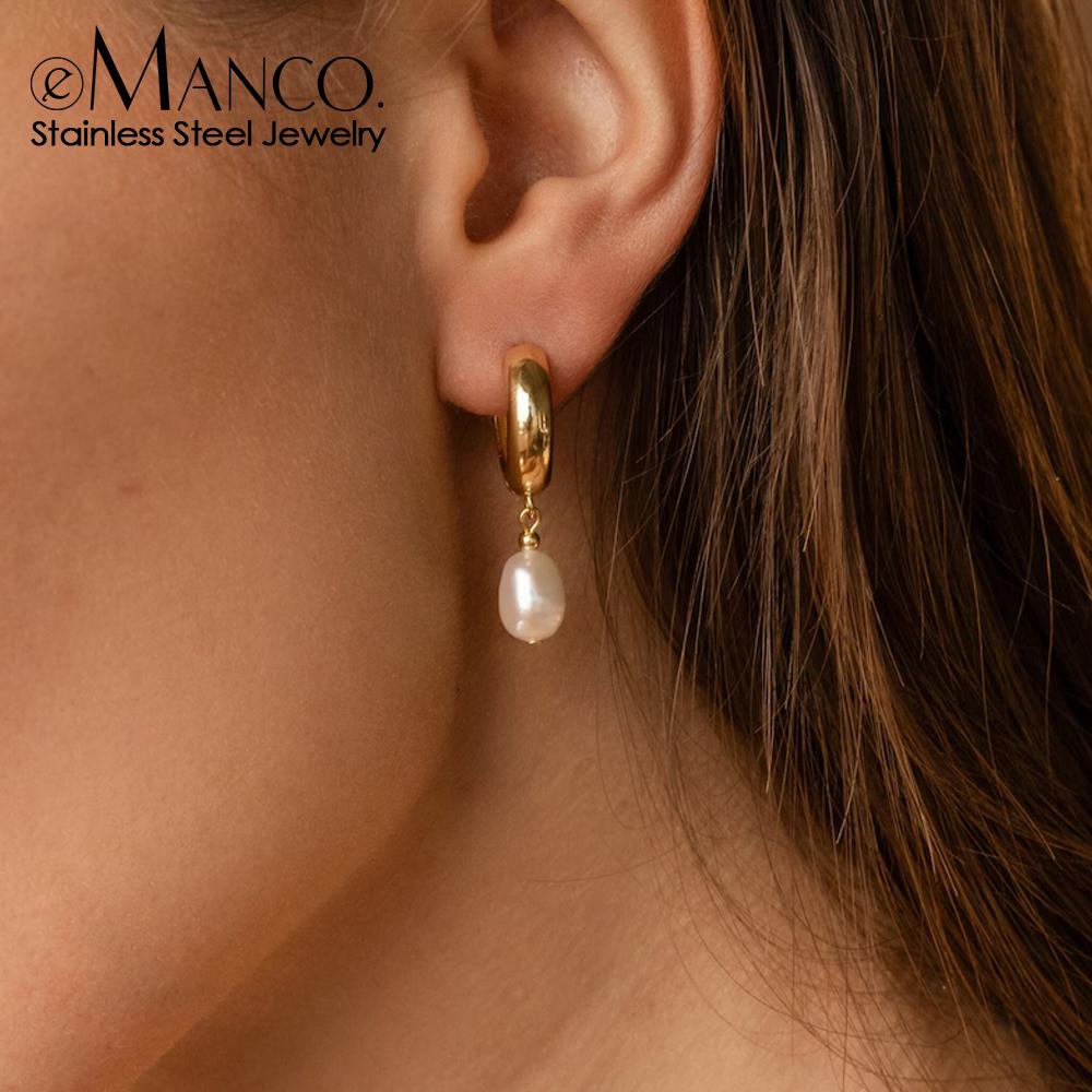 14K Gold-Plated Freshwater Pearl Pendant Ladies Party Earring High-quality Stainless Steel Accessories High-grade Jewelry Wholes