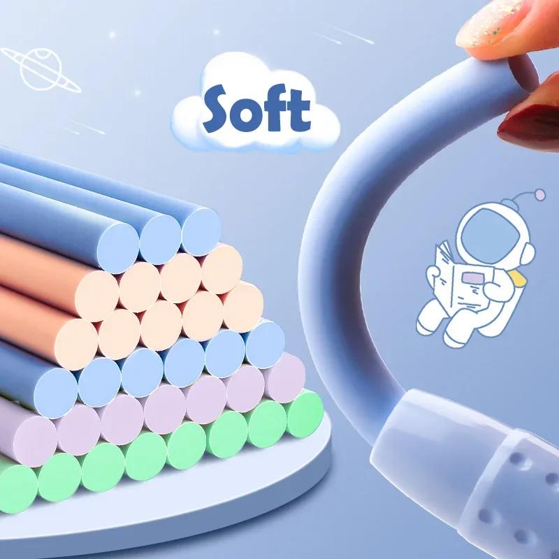 3in1 Eraser Pen Press Retractable Pencil Rubber Correction Supplies Kawaii Stationery Eraser School Supplies