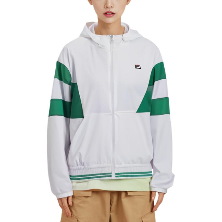 Fila Color Block Tennis Woven Jacket Women Jackets Jade-White A11W333701F-WT