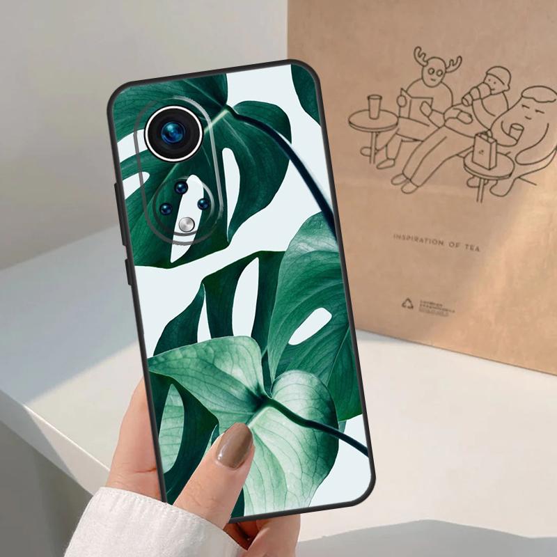 Leaves Monstera Green For Honor Magic 8 Pro 7 6 5 Lite Case For Honor Win RT 200 400 50 70 90 X8b X9a X9b X9c X9d