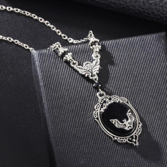 Unisex Bat Beads Faux Gemstone Pendant Necklace Finger Ring Earrings Jewelry